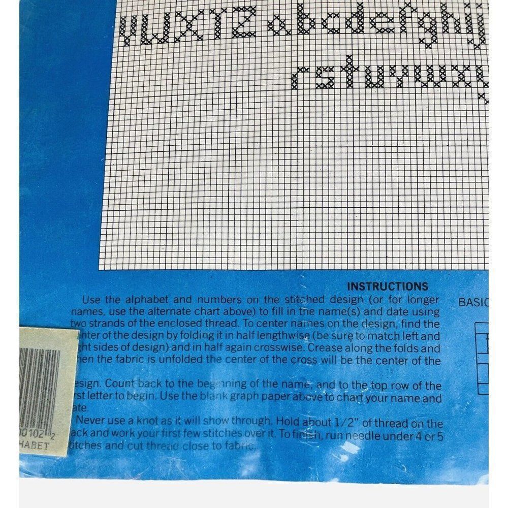 NOS Vintage 1980s Olde Towne Crafters Touch Counted Cross Stitch Kit Personalize - Picture 9 of 9